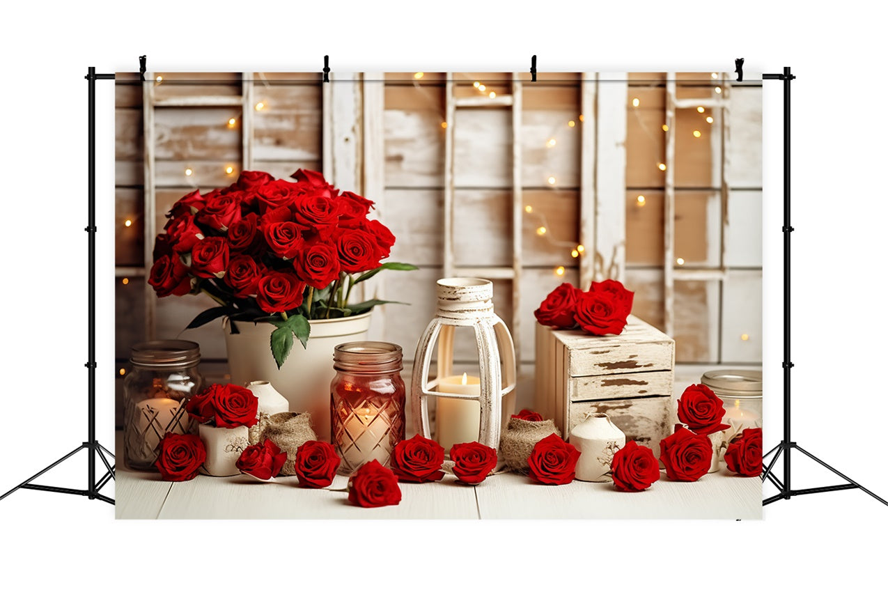 Photography Backdrops Valentine Glow Candlelit Roses Backdrop UK BRP11-289