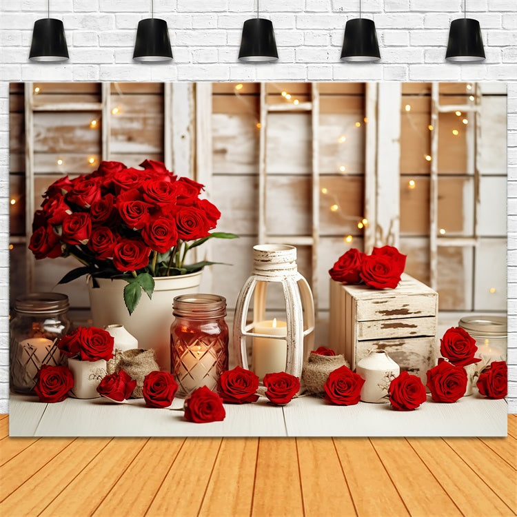 Photography Backdrops Valentine Glow Candlelit Roses Backdrop UK BRP11-289