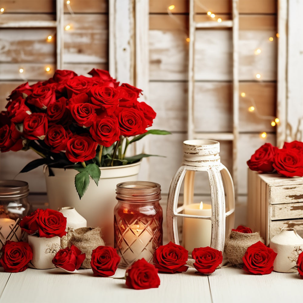 Photography Backdrops Valentine Glow Candlelit Roses Backdrop UK BRP11-289