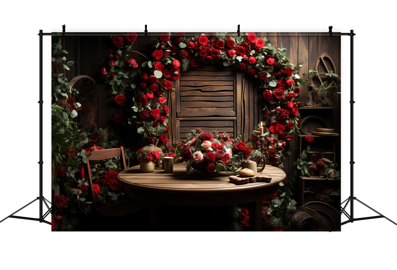 Backdrop For Valentine Table Decor Red Roses Backdrop UK BRP11-294