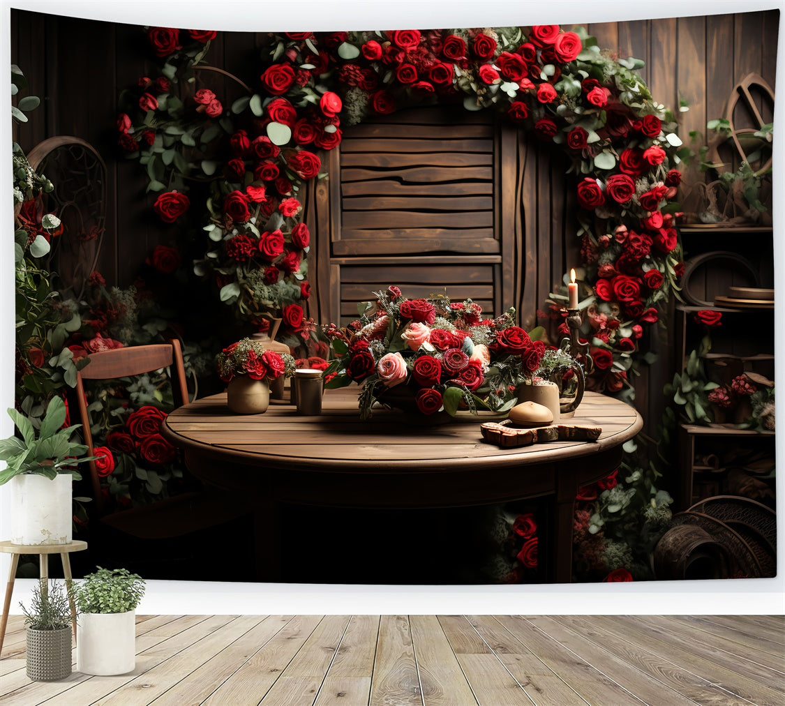 Backdrop For Valentine Table Decor Red Roses Backdrop UK BRP11-294