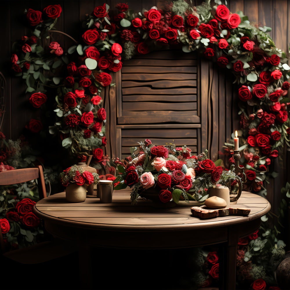 Backdrop For Valentine Table Decor Red Roses Backdrop UK BRP11-294