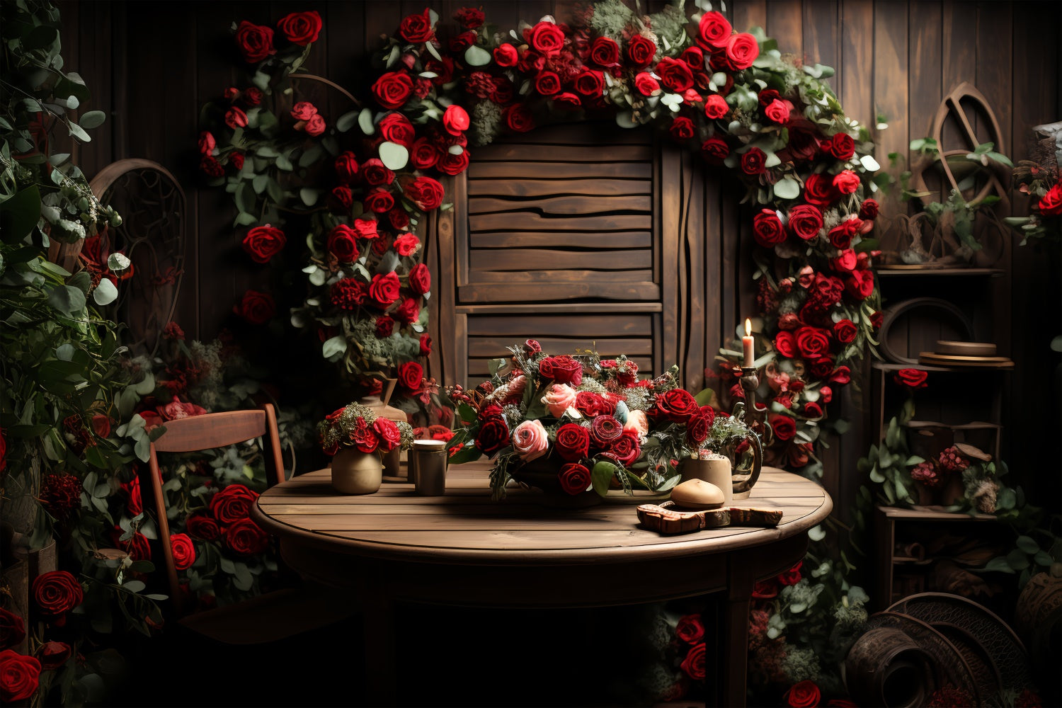 Backdrop For Valentine Table Decor Red Roses Backdrop UK BRP11-294