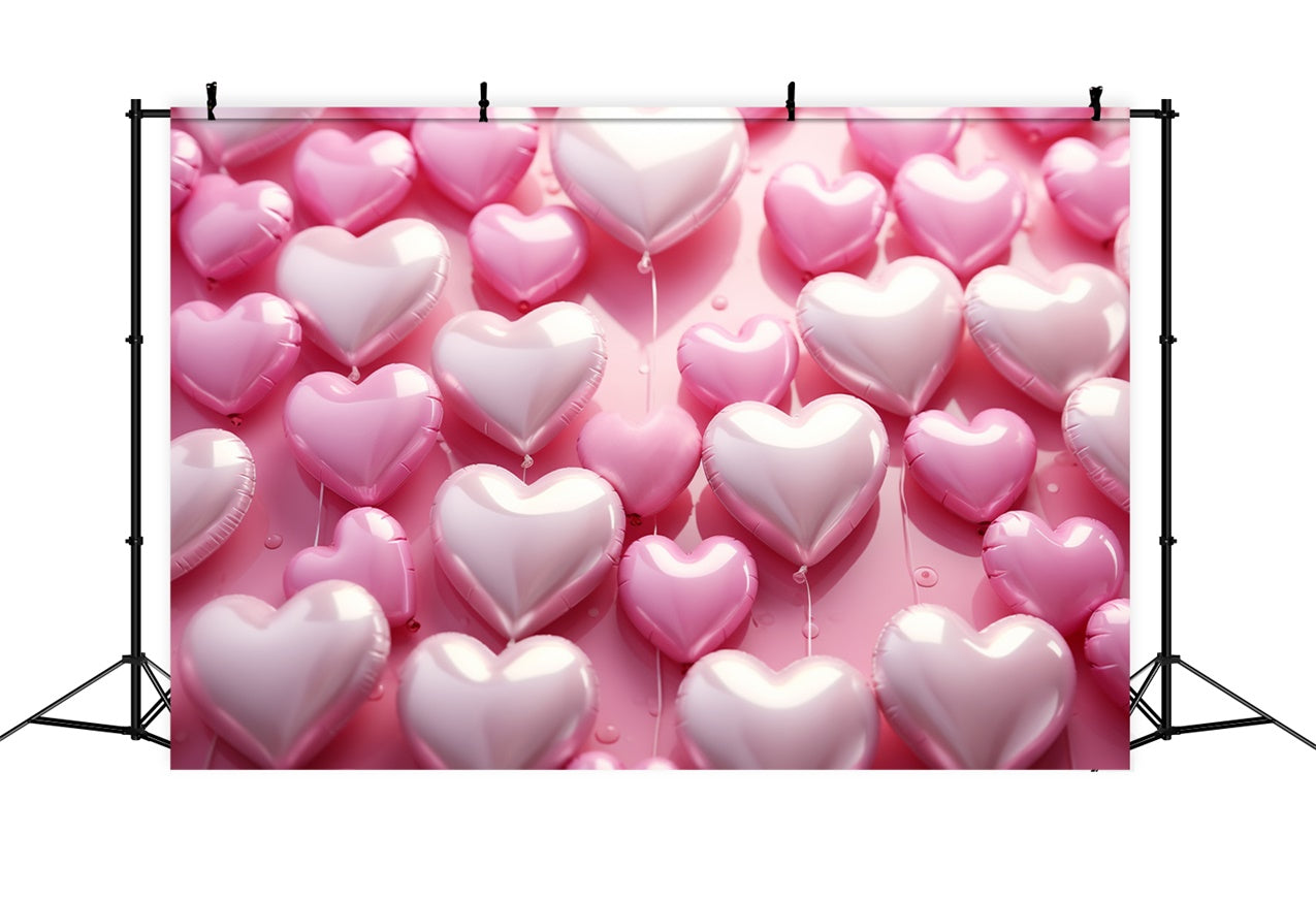 Backdrop Valentine's Day Pink Heart Balloons Backdrop UK BRP11-298