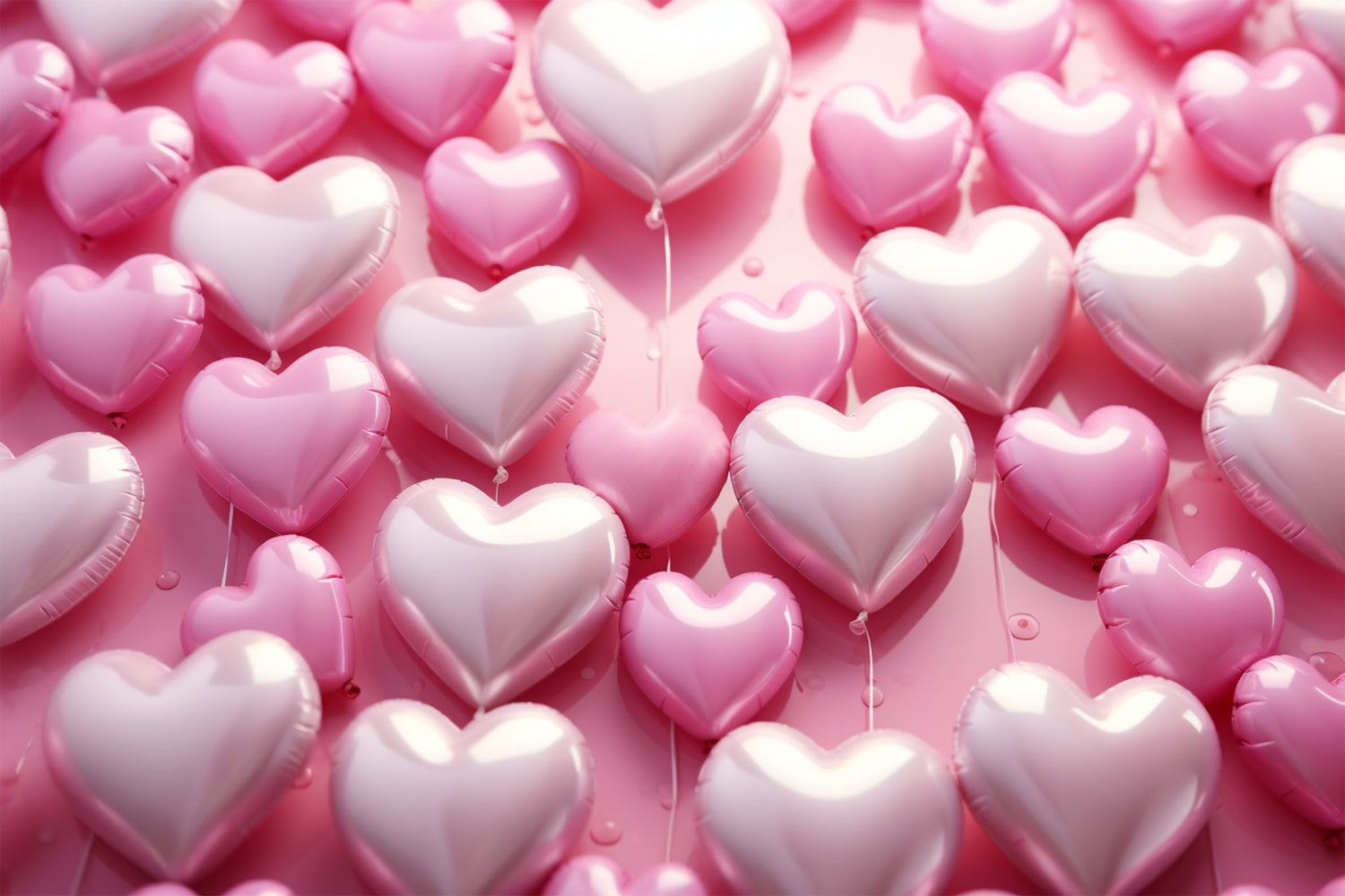 Backdrop Valentine's Day Pink Heart Balloons Backdrop UK BRP11-298