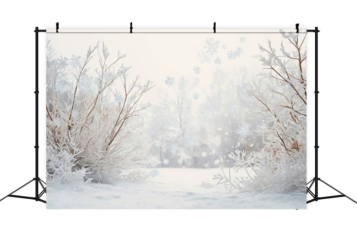 Winter Scene Backdrop Snowy Meadow Branches Backdrop UK BRP11-30