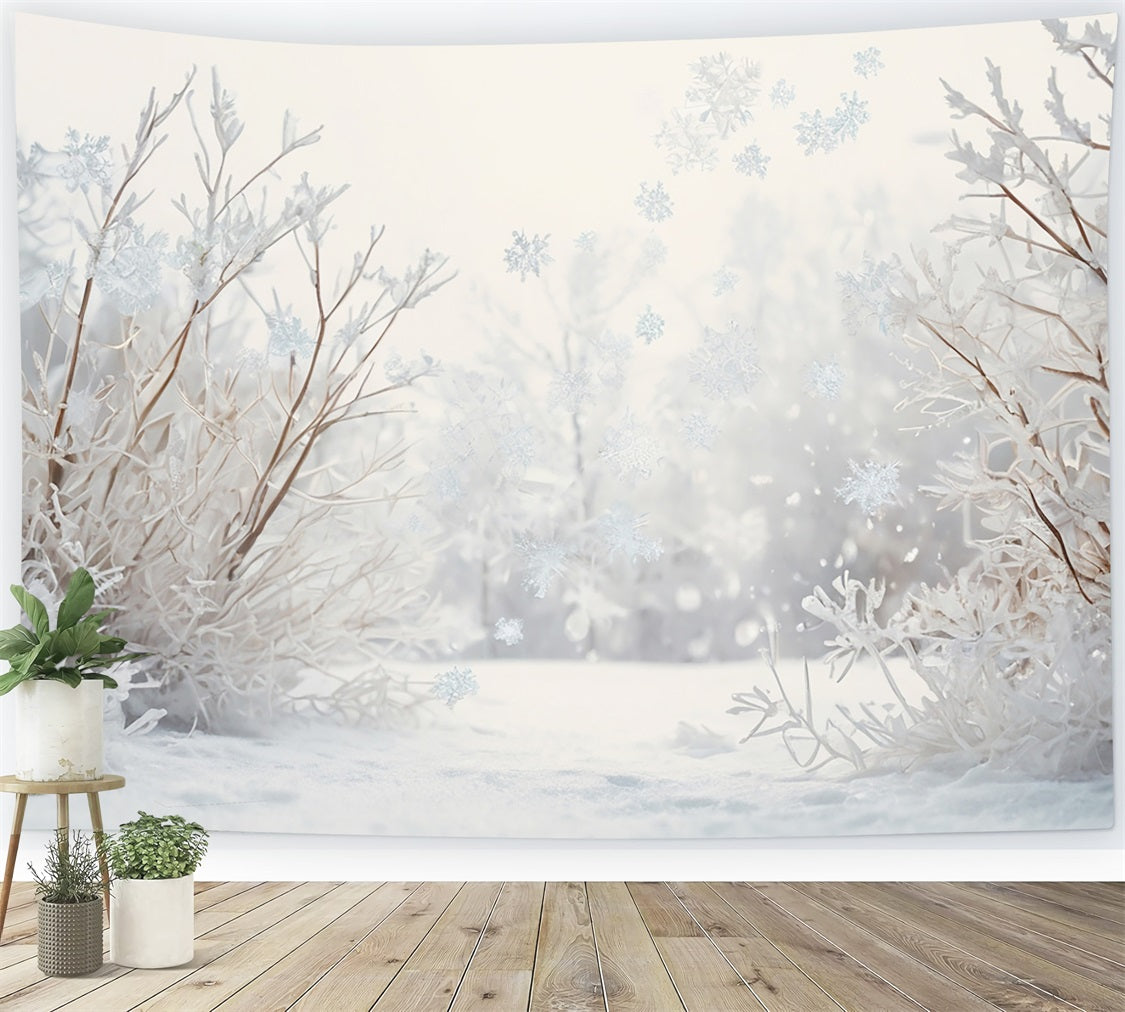 Winter Scene Backdrop Snowy Meadow Branches Backdrop UK BRP11-30