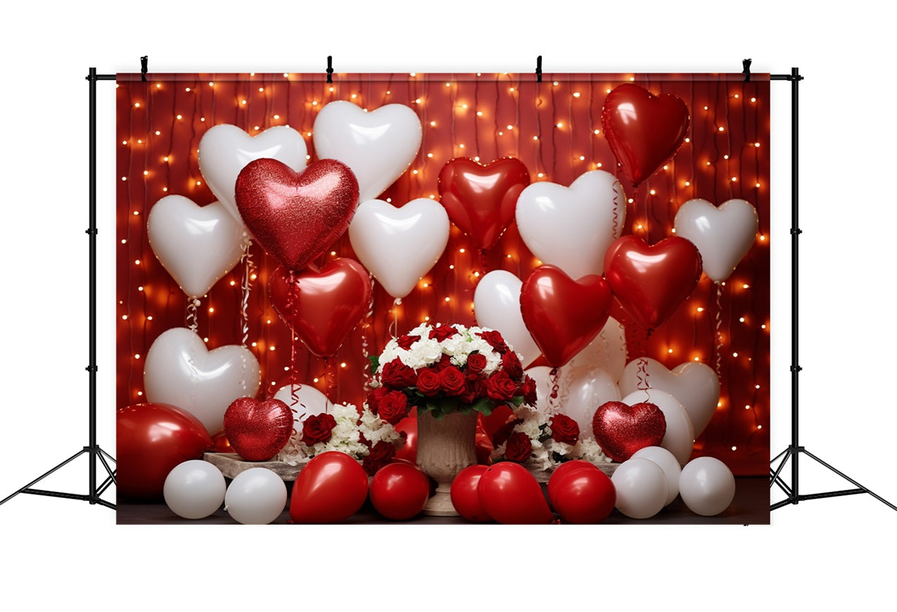 Valentines Day Backdrop Ideas Heart Balloons Rose Backdrop UK BRP11-302