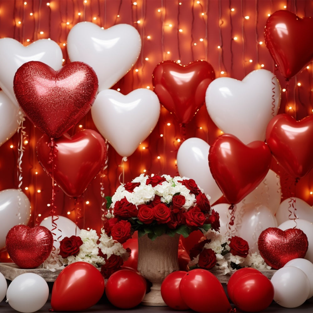 Valentines Day Backdrop Ideas Heart Balloons Rose Backdrop UK BRP11-302