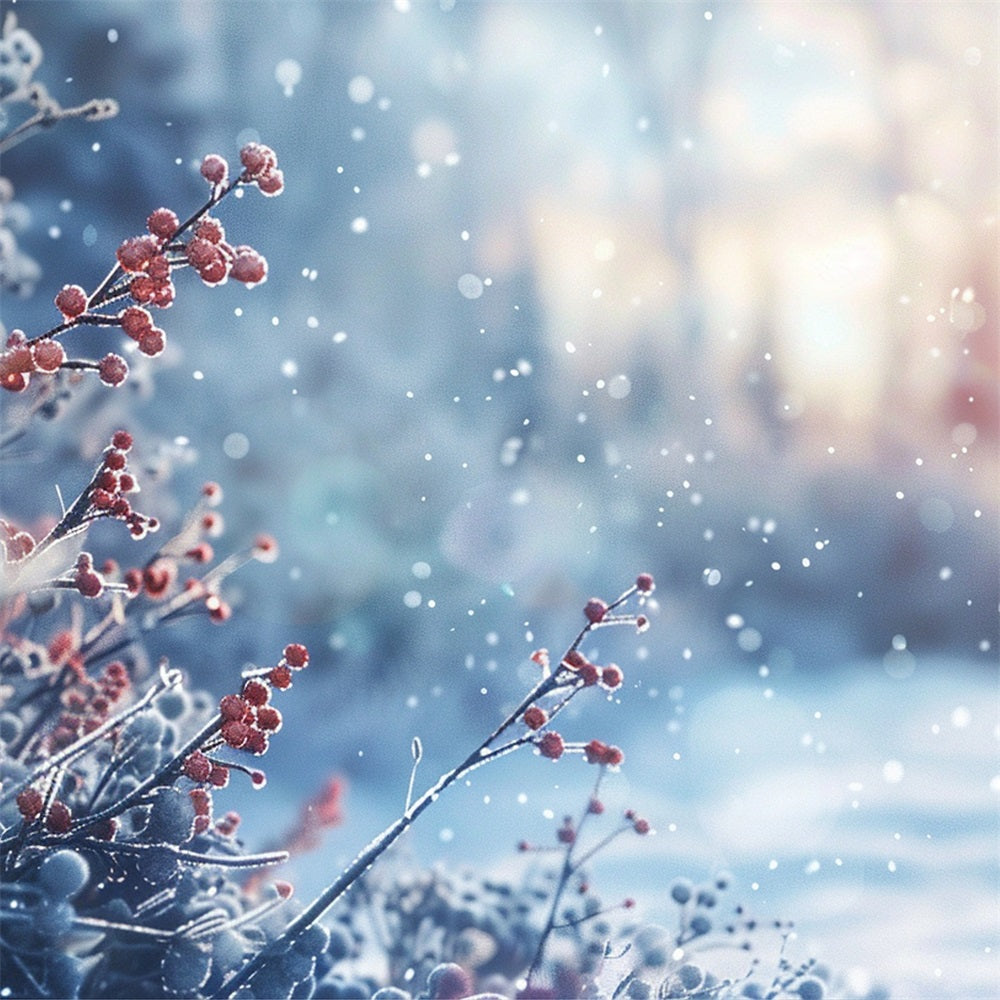 Winter Photo Backdrops Frosty Berries Sparkling Light Backdrop UK BRP11-31