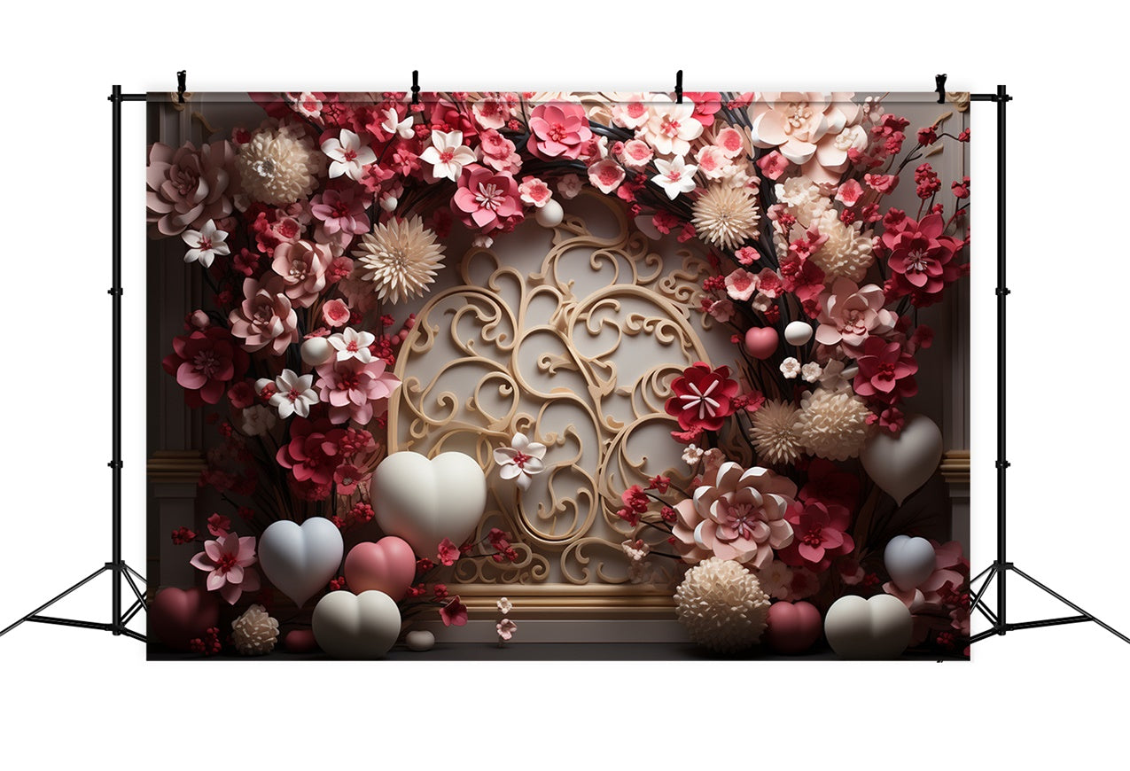 Valentine Photo Backdrops Sophisticated Rose Heart Backdrop UK BRP11-313