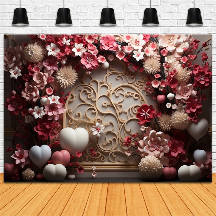 Valentine Photo Backdrops Sophisticated Rose Heart Backdrop UK BRP11-313