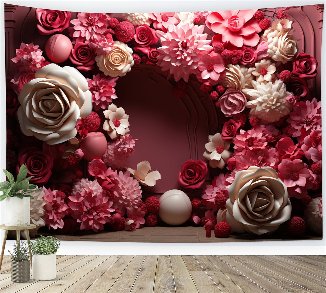 Photography Valentine Backdrops Rose Flower Arch Weddings Backdrop UK BRP11-314