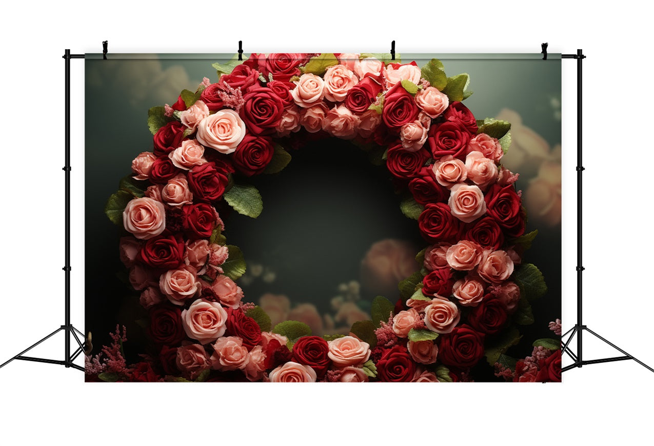 Valentine Photo Booth Backdrop Roses Wreath Wedding Backdrop UK BRP11-315