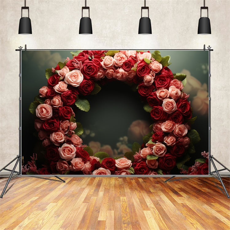 Valentine Photo Booth Backdrop Roses Wreath Wedding Backdrop UK BRP11-315