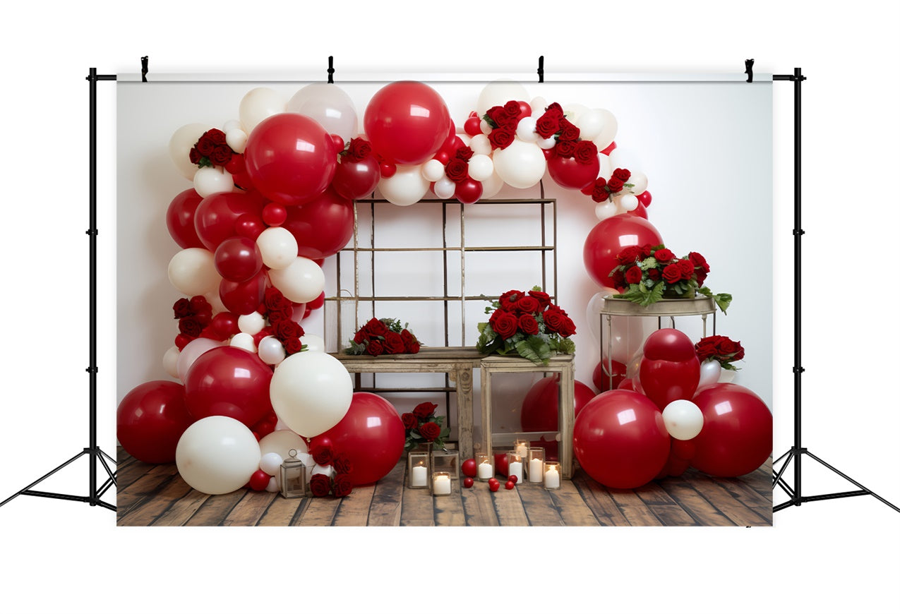 Valentines Day Photography Backdrops Floral Balloon Arch Backdrop UK BRP11-316