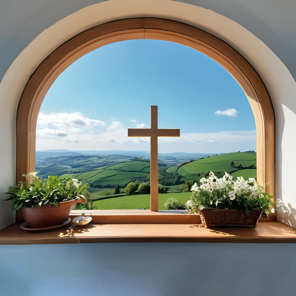 Easter Photo Backdrop Cross Over Hills Serenity Backdrop UK BRP11-317