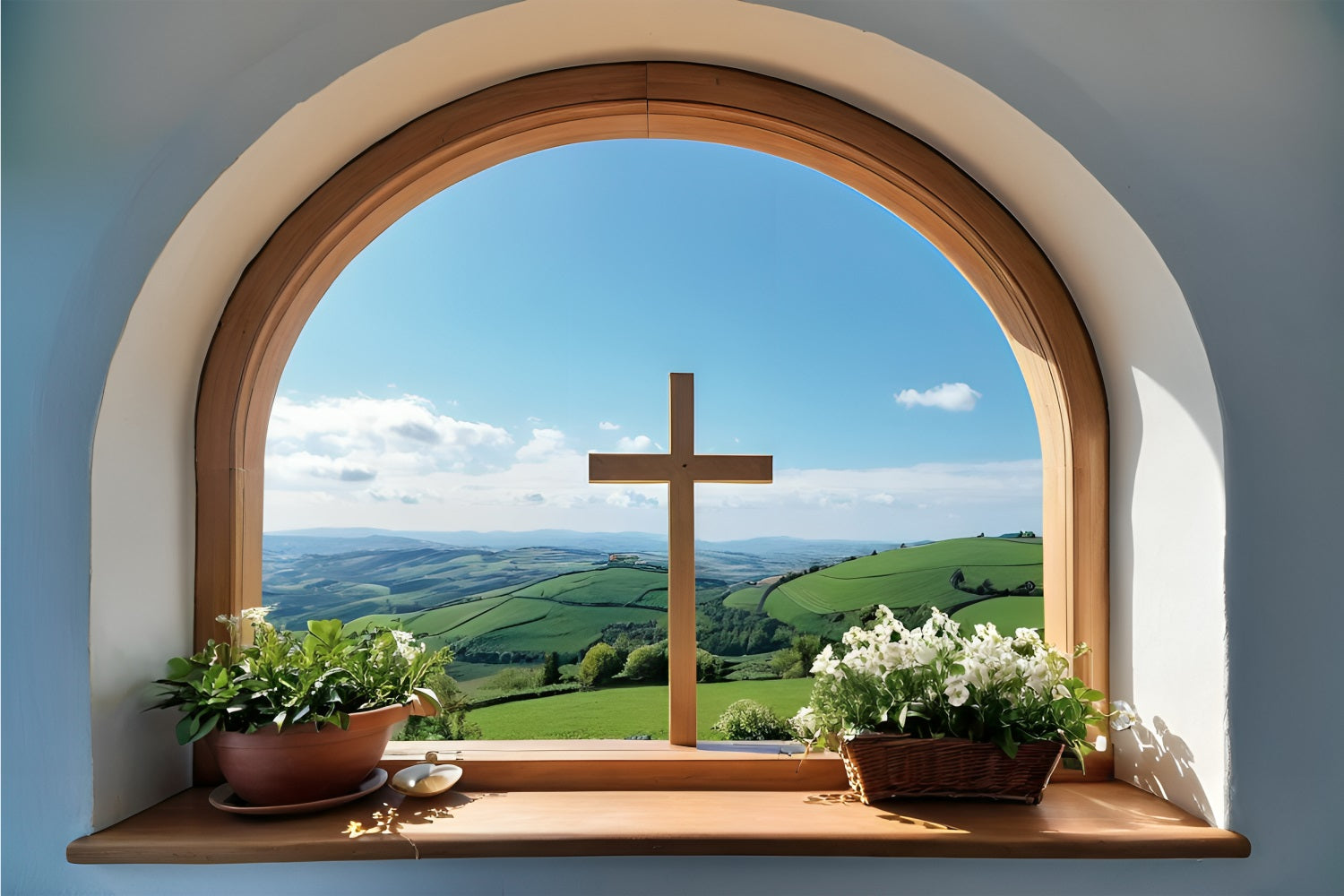 Easter Photo Backdrop Cross Over Hills Serenity Backdrop UK BRP11-317