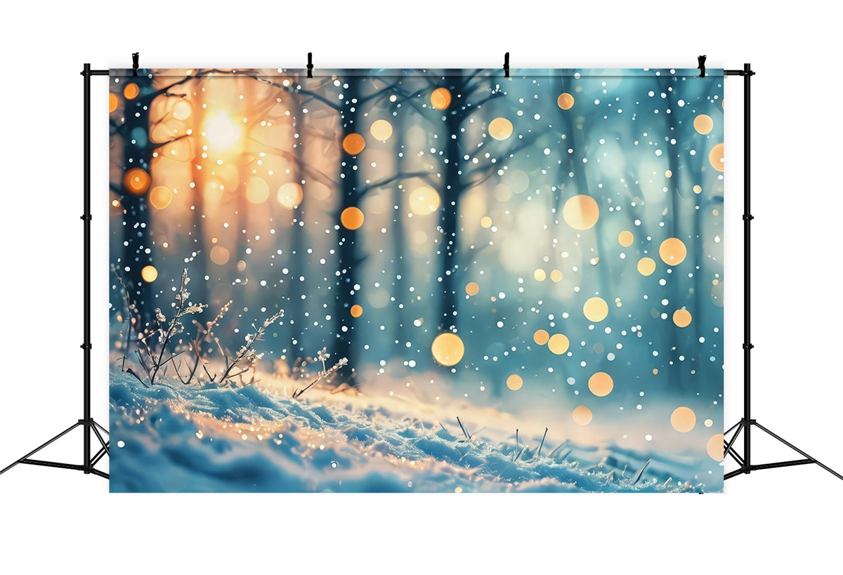 Winter Backdrops Dreamy Light Snowfall Forest Backdrop UK BRP11-33