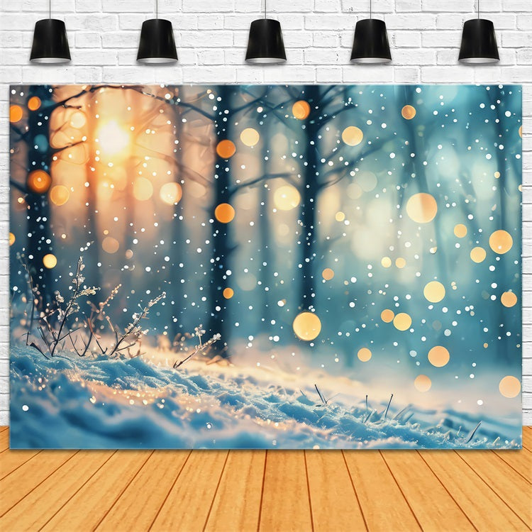 Winter Backdrops Dreamy Light Snowfall Forest Backdrop UK BRP11-33