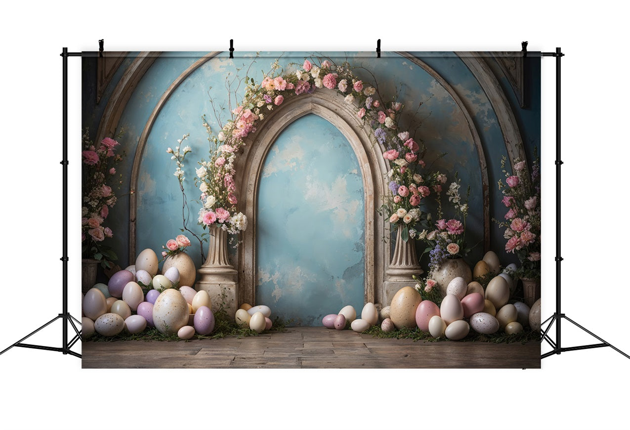 Easter Photoshoot Backdrop Egg Arch Blooming Floral Backdrop UK BRP11-333