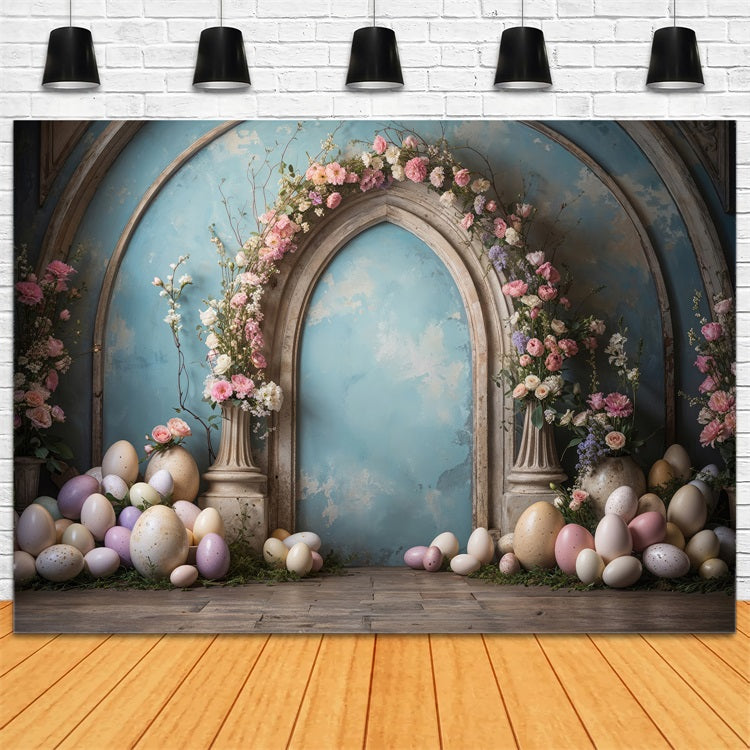 Easter Photoshoot Backdrop Egg Arch Blooming Floral Backdrop UK BRP11-333