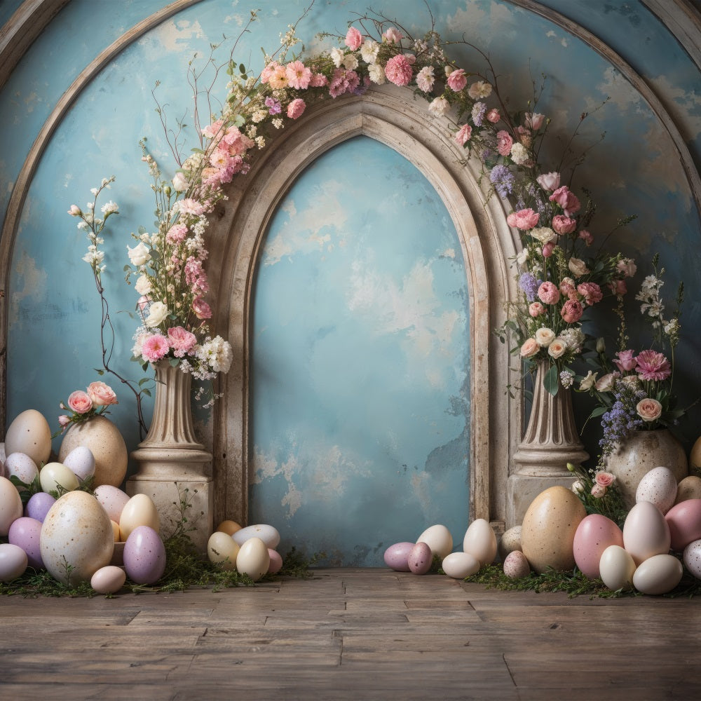 Easter Photoshoot Backdrop Egg Arch Blooming Floral Backdrop UK BRP11-333