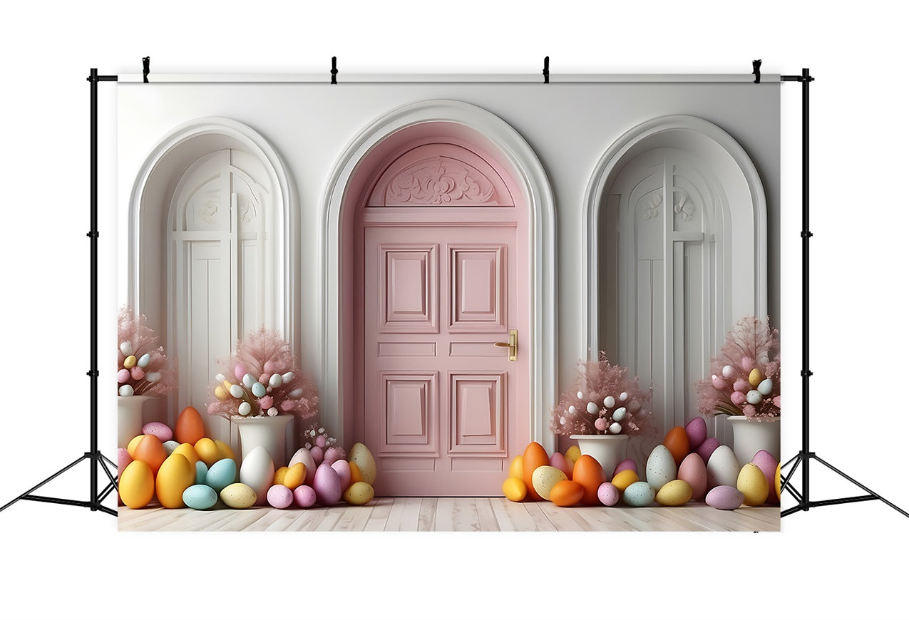 Easter Photo Booth Backdrop Door Surrounded Eggs Backdrop UK BRP11-334