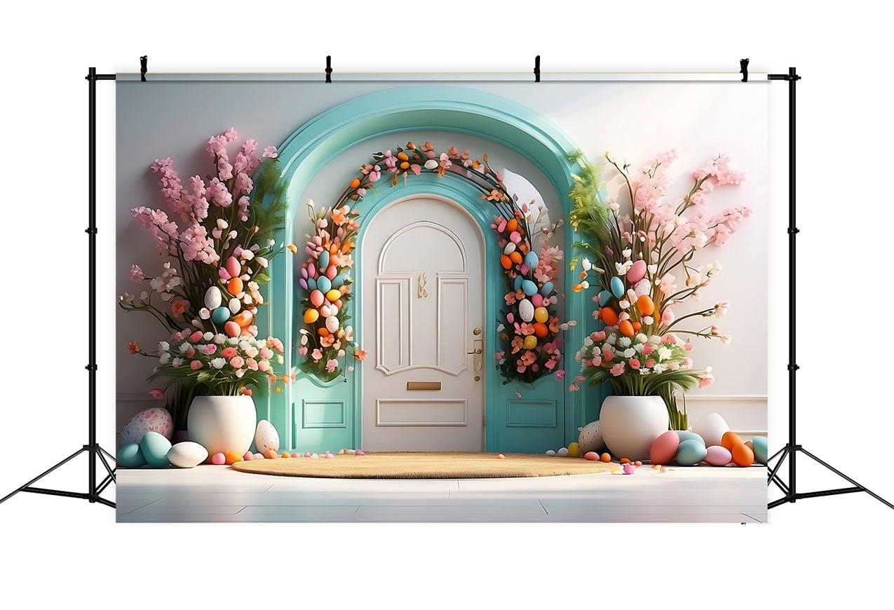 Simple Easter Backdrop Egg Arch Floral Backdrop UK BRP11-335