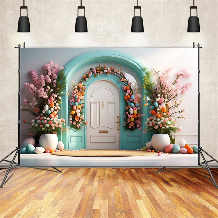 Simple Easter Backdrop Egg Arch Floral Backdrop UK BRP11-335