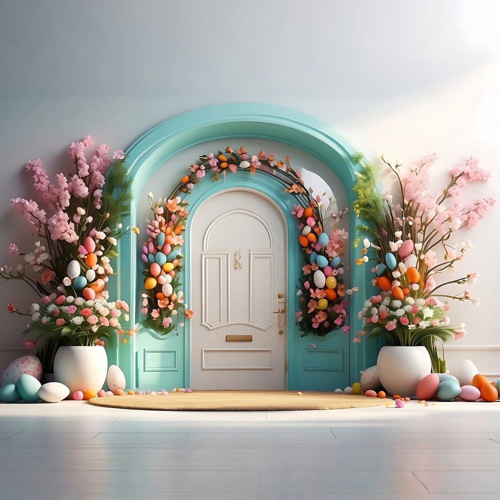 Simple Easter Backdrop Egg Arch Floral Backdrop UK BRP11-335