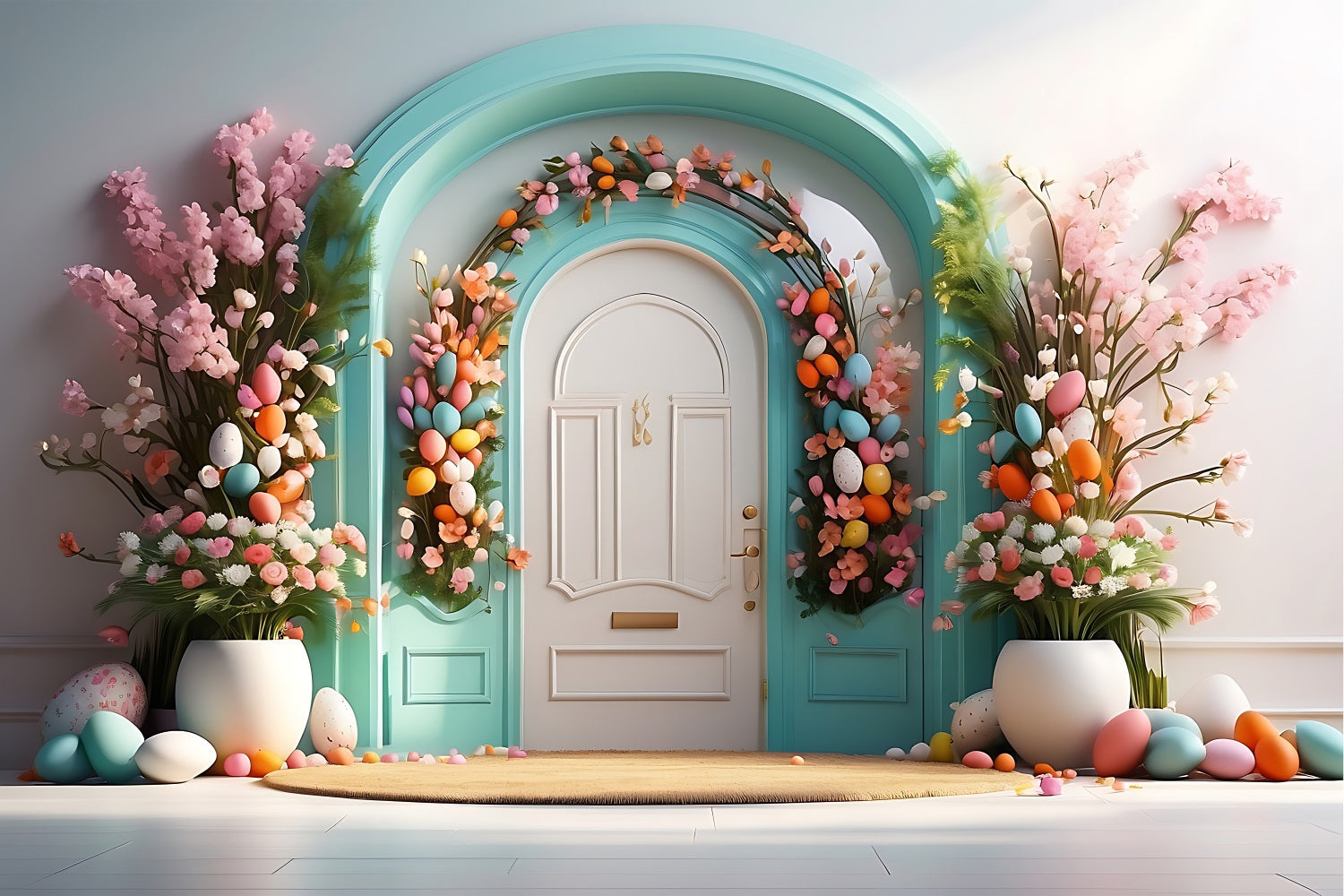 Simple Easter Backdrop Egg Arch Floral Backdrop UK BRP11-335