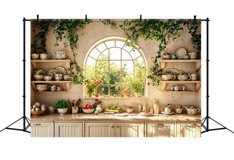 Easter Picture Backdrop Kitchen Window Floral Backdrop UK BRP11-343