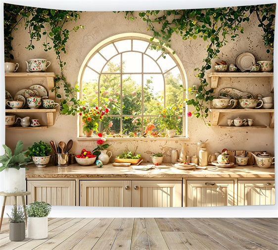 Easter Picture Backdrop Kitchen Window Floral Backdrop UK BRP11-343