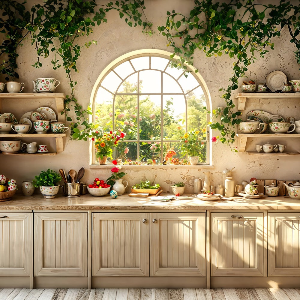 Easter Picture Backdrop Kitchen Window Floral Backdrop UK BRP11-343