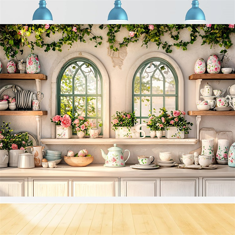 Easter Backdrop Photo Window Kitchen Roses Backdrop UK BRP11-345