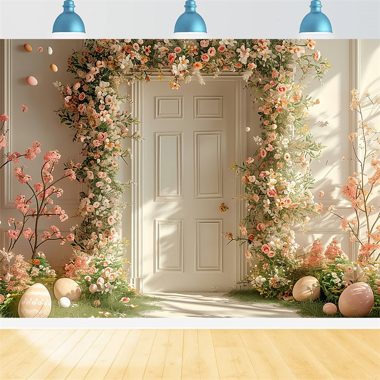 Happy Easter Backdrops Egg Blooming Flower Arch Backdrop UK BRP11-349