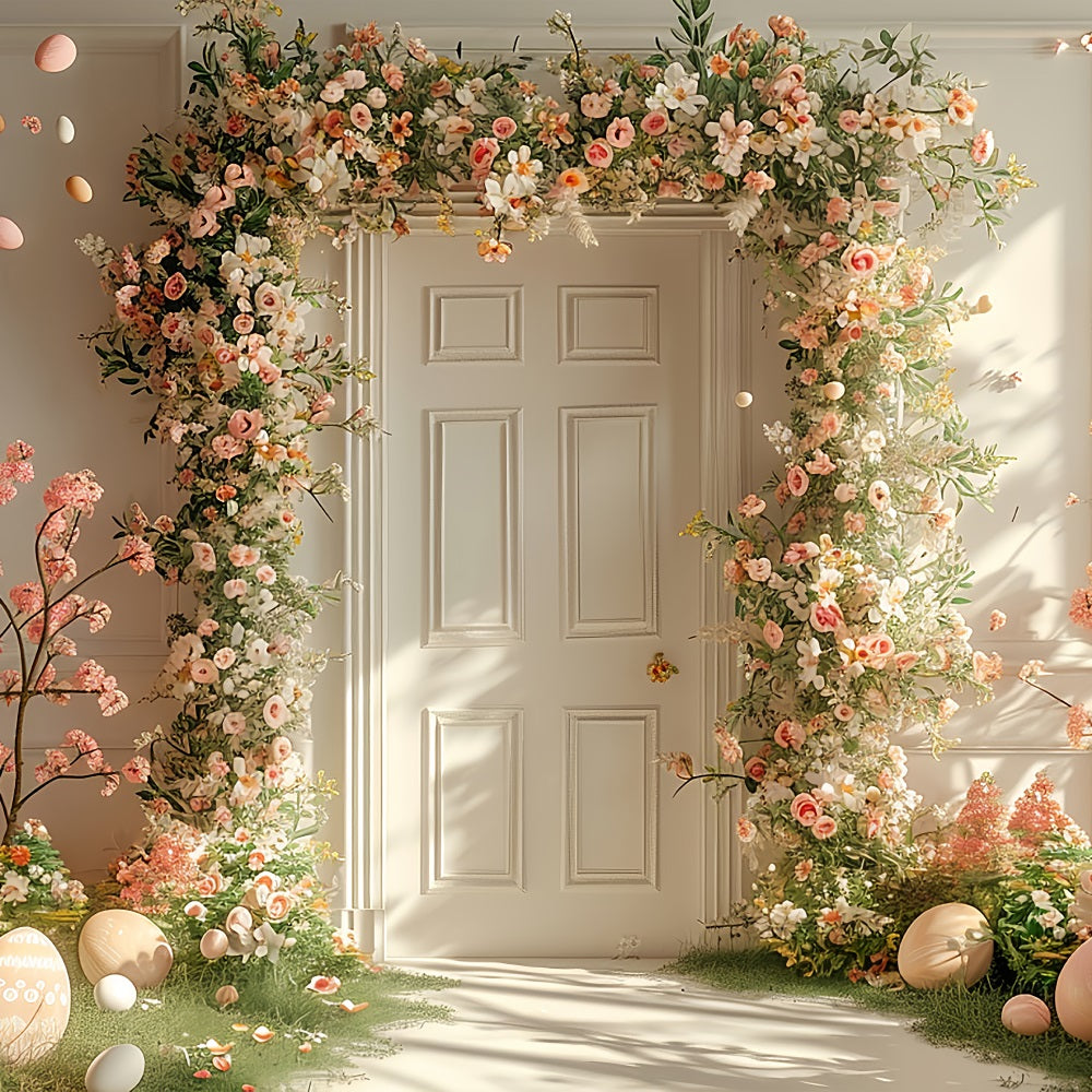 Happy Easter Backdrops Egg Blooming Flower Arch Backdrop UK BRP11-349