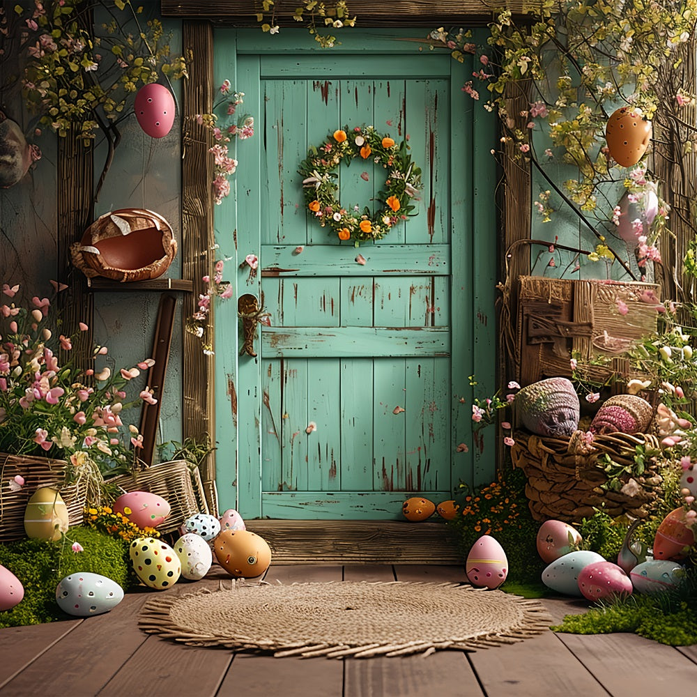 Photo Backdrop Easter Green Door Egg Decor Backdrop UK BRP11-350