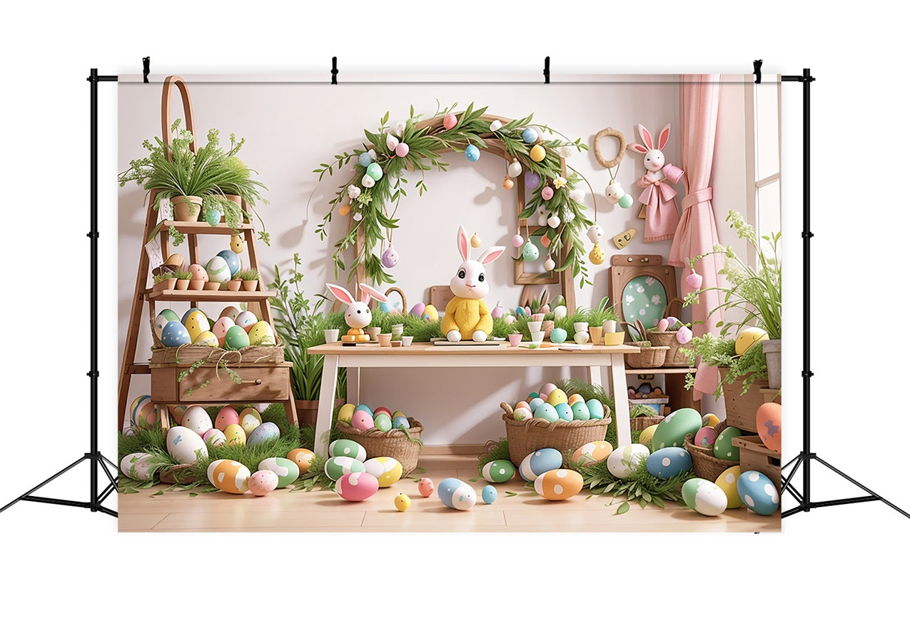 Easter Bunny Picture Backdrop Tabletop Egg Decor Backdrop UK BRP11-351