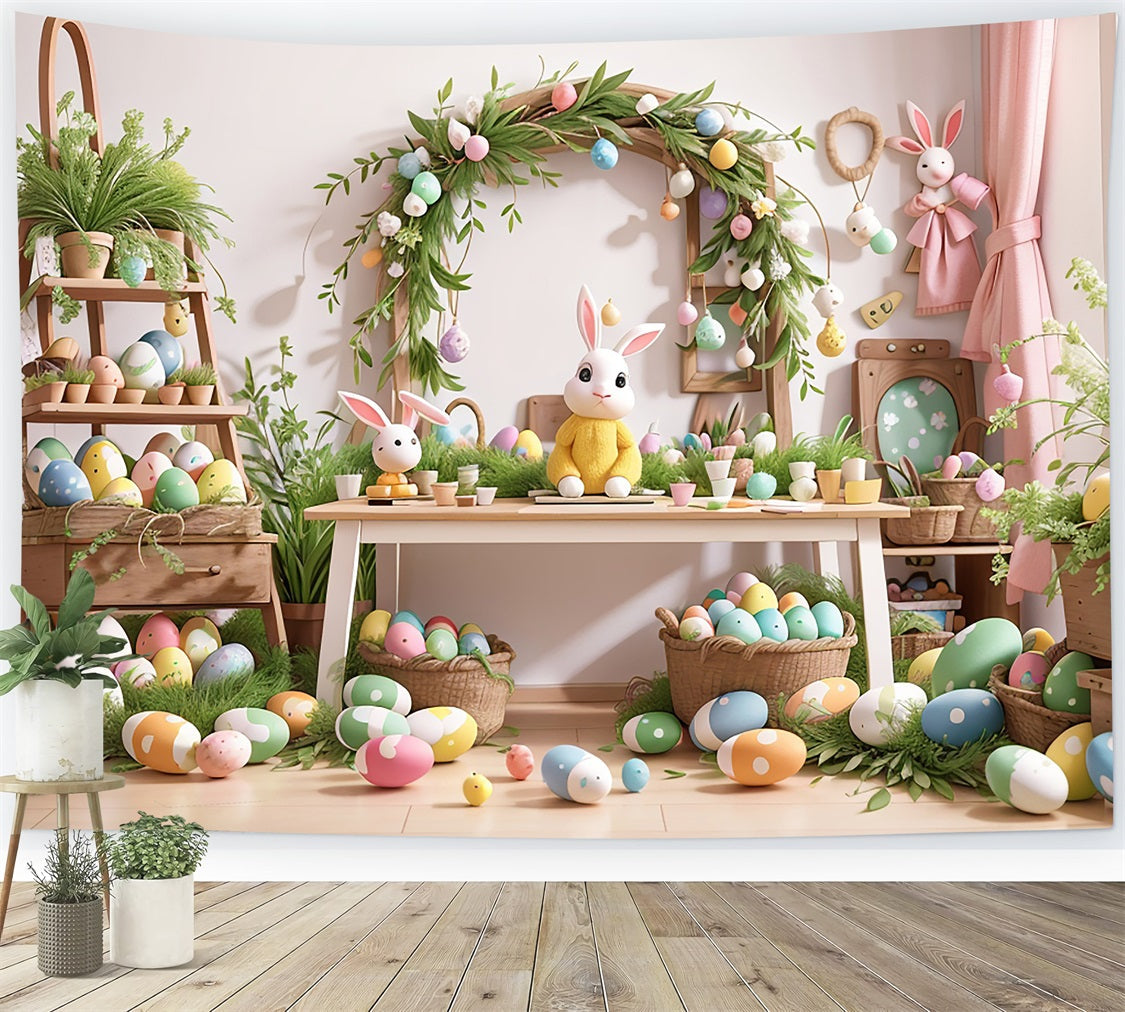 Easter Bunny Picture Backdrop Tabletop Egg Decor Backdrop UK BRP11-351