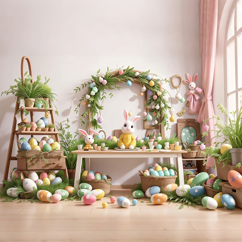 Easter Bunny Picture Backdrop Tabletop Egg Decor Backdrop UK BRP11-351