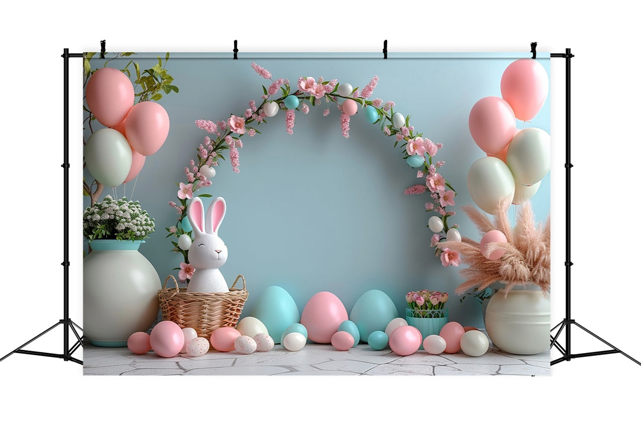 Easter Bunny Backdrop Egg Balloon Garland Backdrop UK BRP11-352