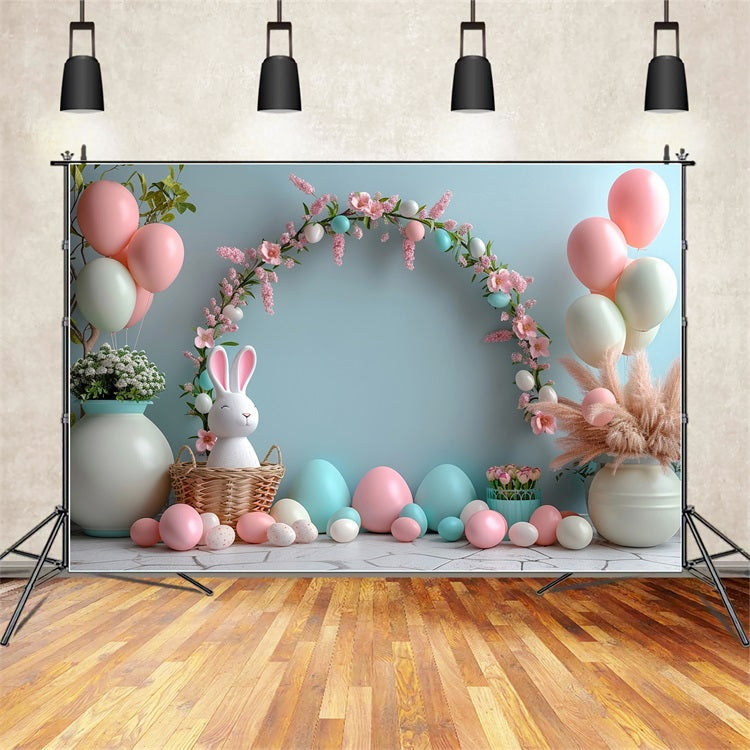 Easter Bunny Backdrop Egg Balloon Garland Backdrop UK BRP11-352