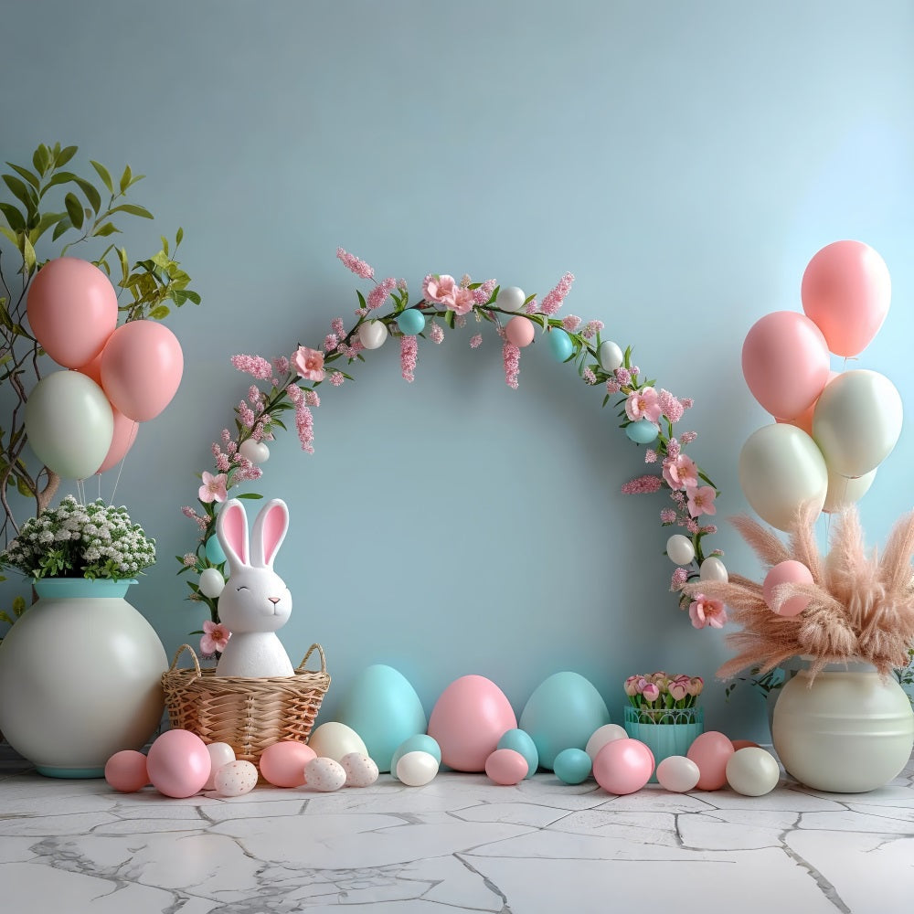 Easter Bunny Backdrop Egg Balloon Garland Backdrop UK BRP11-352