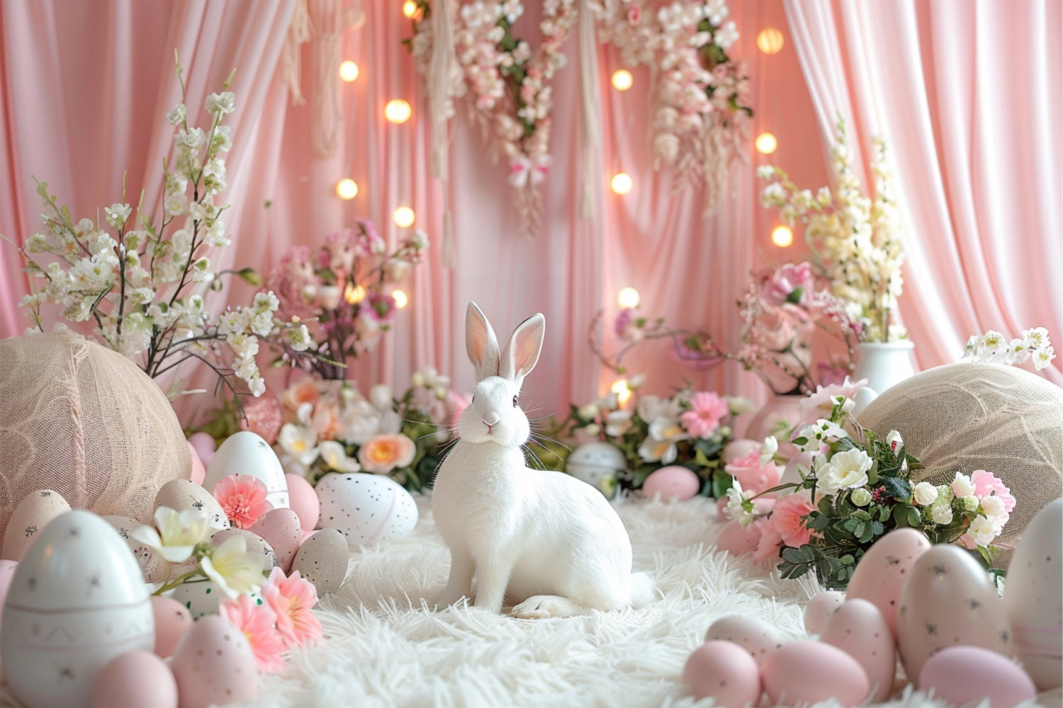 Easter Bunny Backdrops Eggs Floral Wonderland Backdrop UK BRP11-353