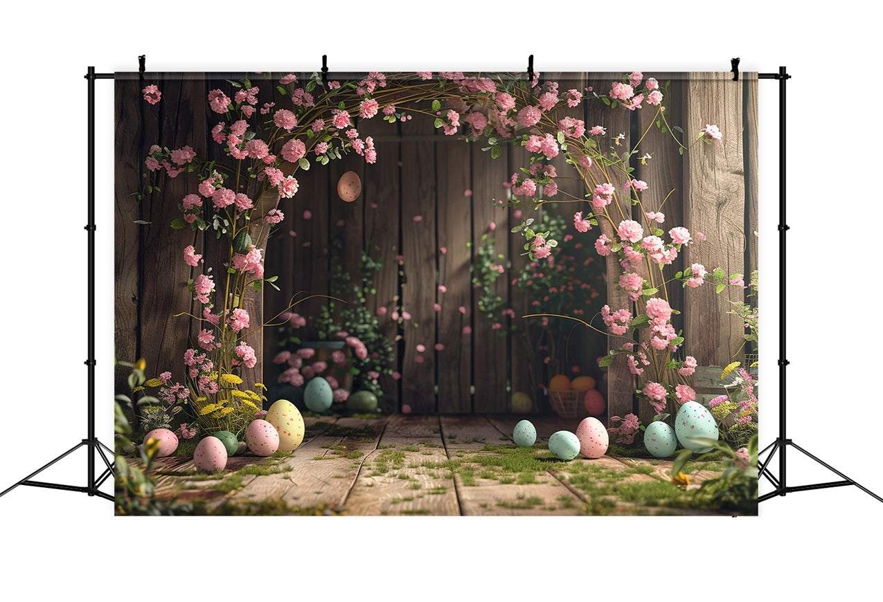 Easter Photo Backdrops Floral Egg Wooden Archway Backdrop UK BRP11-356