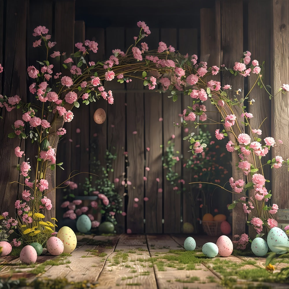 Easter Photo Backdrops Floral Egg Wooden Archway Backdrop UK BRP11-356