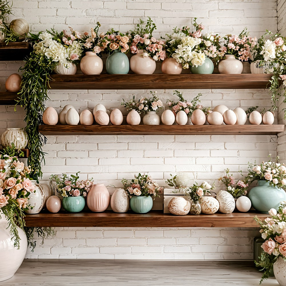 Easter Backdrop Ideas Spring Floral Shelf Eggs Backdrop UK BRP11-368