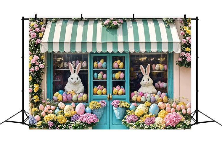 Easter Backdrops Floral Bunny Shop Window Backdrop UK BRP11-372